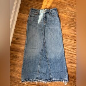 Lucky Brand Light Blue Denim Maxi Skirt